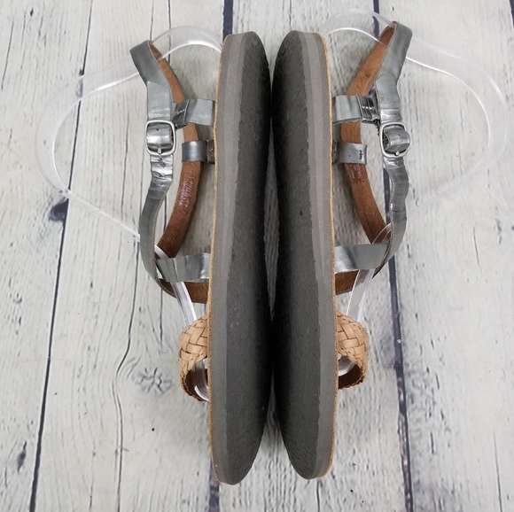 UGG | Jordyne metallic silver & braided strappy sandals - Picture 2 of 9